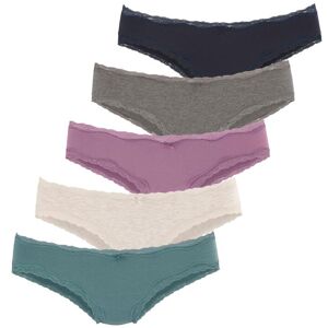 Brasilslip VIVANCE, Damen, Gr. 48/50, bunt (anthrazit meliert, beige meliert, flieder, eukalyptus, navy), Single Jersey, Obermaterial: 95% Baumwolle, 5% Elasthan. Spitze: 90% Polyamid, 10% Elasthan, meliert, unifarben, körpernah, Unterhosen Brasilslip, au Brasilslip VIVANCE, Damen, Gr. 48/50, bunt (anthrazit meliert, beige meliert, flieder, eukalyptus, navy), Single Jersey, Obermaterial: 95% Baumwolle, 5% Elasthan. Spitze: 90% Polyamid, 10% Elasthan, meliert, unifarben, körpernah, Unterhosen Brasilslip, au