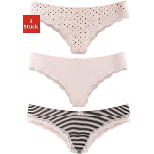 Brasilslip LASCANA, Damen, Gr. 36/38, rosa (rosa, uni, gepunktet, gestreift), Obermaterial: 95% Baumwolle, 5% Elasthan. Spitze: 87% Polyamid, 13% Elasthan, gepunktet, gestreift, unifarben, körpernah, Unterhosen Brasilslip, aus elastischer Baumwolle mit za Brasilslip LASCANA, Damen, Gr. 36/38, rosa (rosa, uni, gepunktet, gestreift), Obermaterial: 95% Baumwolle, 5% Elasthan. Spitze: 87% Polyamid, 13% Elasthan, gepunktet, gestreift, unifarben, körpernah, Unterhosen Brasilslip, aus elastischer Baumwolle mit za
