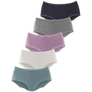 Taillenslip VIVANCE, Damen, Gr. 40/42, bunt (anthrazit meliert, beige meliert, flieder, eukalyptus, navy), Single Jersey, Obermaterial: 95% Baumwolle, 5% Elasthan. Spitze: 90% Polyamid, 10% Elasthan, meliert, unifarben, körpernah, Unterhosen Taillenslip, Taillenslip VIVANCE, Damen, Gr. 40/42, bunt (anthrazit meliert, beige meliert, flieder, eukalyptus, navy), Single Jersey, Obermaterial: 95% Baumwolle, 5% Elasthan. Spitze: 90% Polyamid, 10% Elasthan, meliert, unifarben, körpernah, Unterhosen Taillenslip,