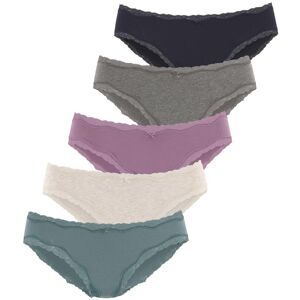 Jazz-Pants Slips VIVANCE, Damen, Gr. 36/38, bunt (anthrazit meliert, beige meliert, flieder, eukalyptus, navy), Single Jersey, Obermaterial: 95% Baumwolle, 5% Elasthan. Spitze: 90% Polyamid, 10% Elasthan, meliert, unifarben, körpernah, Unterhosen Jazz-Pan Jazz-Pants Slips VIVANCE, Damen, Gr. 36/38, bunt (anthrazit meliert, beige meliert, flieder, eukalyptus, navy), Single Jersey, Obermaterial: 95% Baumwolle, 5% Elasthan. Spitze: 90% Polyamid, 10% Elasthan, meliert, unifarben, körpernah, Unterhosen Jazz-Pan