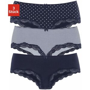 Panty LASCANA, Damen, Gr. 40/42, blau (marine, gepunktet, gestreift, uni), Jersey, Obermaterial: 95% Baumwolle, 5% Elasthan. Spitze: 87% Polyamid, 13% Elasthan, gepunktet, gestreift, unifarben, körpernah, Unterhosen Panty, aus elastischer Baumwolle mit za Panty LASCANA, Damen, Gr. 40/42, blau (marine, gepunktet, gestreift, uni), Jersey, Obermaterial: 95% Baumwolle, 5% Elasthan. Spitze: 87% Polyamid, 13% Elasthan, gepunktet, gestreift, unifarben, körpernah, Unterhosen Panty, aus elastischer Baumwolle mit za