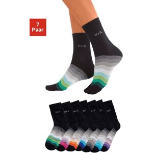 H.I.S. Basicsocken H.I.S, Mädchen, Gr. 39-42, schwarz, Baumwolle, Elasthan, Polyamid, unifarben mit Farbeinsätzen, elastisch, Socken Basicsocken, mit schwarzem Schaft H.I.S. Basicsocken H.I.S, Mädchen, Gr. 39-42, schwarz, Baumwolle, Elasthan, Polyamid, unifarben mit Farbeinsätzen, elastisch, Socken Basicsocken, mit schwarzem Schaft