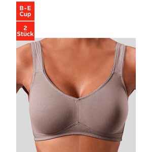 Soft-BH PETITE FLEUR, Damen, Gr. 105, Cup B, grau (taupe, weiß), Trikot, Obermaterial: 95% Baumwolle, 5% Elasthan, BHs Soft-BH, ohne Bügel, Baumwolle – auch ideal für grosse Grössen Soft-BH PETITE FLEUR, Damen, Gr. 105, Cup B, grau (taupe, weiß), Trikot, Obermaterial: 95% Baumwolle, 5% Elasthan, BHs Soft-BH, ohne Bügel, Baumwolle – auch ideal für grosse Grössen