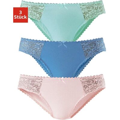 Jazz-Pants Slips PETITE FLEUR, Damen, Gr. 56/58, bunt (blau, rosé, mint), Jersey, Obermaterial: 93% Baumwolle, 7% Elasthan. Spitze: 95% Polyamid, 5% Elasthan, unifarben, körpernah, Unterhosen Jazz-Pants Slips, aus elastischer Baumwoll-Qualität Jazz-Pants Slips PETITE FLEUR, Damen, Gr. 56/58, bunt (blau, rosé, mint), Jersey, Obermaterial: 93% Baumwolle, 7% Elasthan. Spitze: 95% Polyamid, 5% Elasthan, unifarben, körpernah, Unterhosen Jazz-Pants Slips, aus elastischer Baumwoll-Qualität