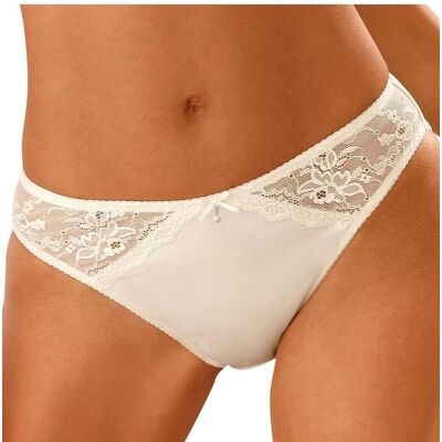 Slip LASCANA "Nina", Damen, Gr. 32/34, beige (creme), Obermaterial: 80% Polyamid, 20% Elasthan, Unterhosen Slip, mit Spitzeneinsätzen in Microtouchqualität Slip LASCANA "Nina", Damen, Gr. 32/34, beige (creme), Obermaterial: 80% Polyamid, 20% Elasthan, Unterhosen Slip, mit Spitzeneinsätzen in Microtouchqualität