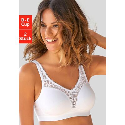 Entlastungs-BH PETITE FLEUR, Damen, Gr. 80, Cup B, schwarz-weiss (weiß, schwarz), Jersey, Obermaterial: 80% Baumwolle, 11% Polyamid, 9% Elasthan, BHs Entlastungs-BH, ohne Bügel, Baumwoll-Qualität, Packung– auch ideal für grosse Grössen Entlastungs-BH PETITE FLEUR, Damen, Gr. 80, Cup B, schwarz-weiss (weiß, schwarz), Jersey, Obermaterial: 80% Baumwolle, 11% Polyamid, 9% Elasthan, BHs Entlastungs-BH, ohne Bügel, Baumwoll-Qualität, Packung– auch ideal für grosse Grössen