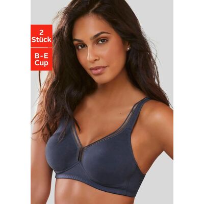 T-Shirt-BH PETITE FLEUR, Damen, Gr. 75, Cup B, blau (marine, weiß), Jersey, Obermaterial: 93% Baumwolle, 7% Elasthan, BHs T-Shirt-BH, ohne Bügel aus Baumwolle – auch ideal für grosse Grössen, bequemer BH T-Shirt-BH PETITE FLEUR, Damen, Gr. 75, Cup B, blau (marine, weiß), Jersey, Obermaterial: 93% Baumwolle, 7% Elasthan, BHs T-Shirt-BH, ohne Bügel aus Baumwolle – auch ideal für grosse Grössen, bequemer BH