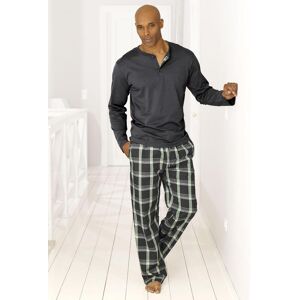 H.I.S. Pyjama H.I.S, Herren, Gr. 56/58, grau (grau, grün), Jersey, Obermaterial: 100% Baumwolle. Unterteil: 100% Baumwolle, kariert, Basic, bequem lang, Rundhals, abgesteppte Kante, Homewear-Sets Pyjama, Schlafanzug mit langer karierter Webhose H.I.S. Pyjama H.I.S, Herren, Gr. 56/58, grau (grau, grün), Jersey, Obermaterial: 100% Baumwolle. Unterteil: 100% Baumwolle, kariert, Basic, bequem lang, Rundhals, abgesteppte Kante, Homewear-Sets Pyjama, Schlafanzug mit langer karierter Webhose