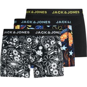 Boxershorts JACK & JONES "JACSUGAR SKULL TRUNKS 3 PACK. NOOS", Herren, Gr. S, 3 Stk., schwarz, Jersey, Obermaterial: 95% Baumwolle, 5% Elasthan, unifarben mit Farbeinsatz, Unterhosen Boxershorts Boxershorts JACK & JONES "JACSUGAR SKULL TRUNKS 3 PACK. NOOS", Herren, Gr. S, 3 Stk., schwarz, Jersey, Obermaterial: 95% Baumwolle, 5% Elasthan, unifarben mit Farbeinsatz, Unterhosen Boxershorts