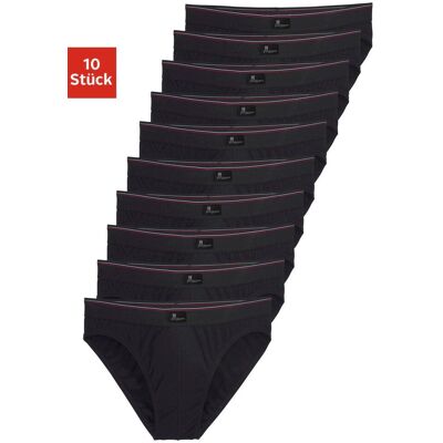 Slip LE JOGGER "Herren Unterhose", Herren, Gr. 4 (S), 10 Stk., schwarz, Jersey, Obermaterial: 100% Baumwolle, unifarben, körpernah, Unterhosen Slip, nur einfarbig oder in bunter Mixpackung Slip LE JOGGER "Herren Unterhose", Herren, Gr. 4 (S), 10 Stk., schwarz, Jersey, Obermaterial: 100% Baumwolle, unifarben, körpernah, Unterhosen Slip, nur einfarbig oder in bunter Mixpackung