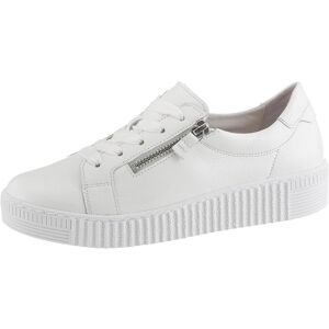 Plateausneaker GABOR, Damen, Gr. 35, weiss (weiß), Leder, unifarben, Schuhe Plateausneaker, Freizeitschuh, Halbschuh, Schnürschuh mit zwei Reissverschlüssen Plateausneaker GABOR, Damen, Gr. 35, weiss (weiß), Leder, unifarben, Schuhe Plateausneaker, Freizeitschuh, Halbschuh, Schnürschuh mit zwei Reissverschlüssen