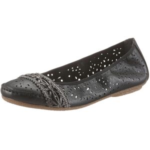Ballerina RIEKER, Damen, Gr. 38 (5), schwarz, Lederimitat, unifarben, Schuhe Ballerina, Slipper, Flache Schuhe mit Rundum-Gummizug Ballerina RIEKER, Damen, Gr. 38 (5), schwarz, Lederimitat, unifarben, Schuhe Ballerina, Slipper, Flache Schuhe mit Rundum-Gummizug