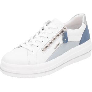 Plateausneaker REMONTE, Damen, Gr. 45, blau (weiß, hellblau), Leder, Lederimitat, kontrastfarbene Details, Schuhe Plateausneaker, Freizeitschuh, Halbschuh, Schnürschuh mit Soft-Einlage Plateausneaker REMONTE, Damen, Gr. 45, blau (weiß, hellblau), Leder, Lederimitat, kontrastfarbene Details, Schuhe Plateausneaker, Freizeitschuh, Halbschuh, Schnürschuh mit Soft-Einlage