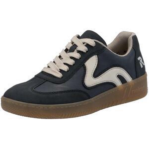 Plateausneaker RIEKER SPORT, Damen, Gr. 42, grau (nachtblau, grau), Lederimitat, Schuhe Plateausneaker, Freizeitschuh, Halbschuh, Schnürschuh in veganer Verarbeitung Plateausneaker RIEKER SPORT, Damen, Gr. 42, grau (nachtblau, grau), Lederimitat, Schuhe Plateausneaker, Freizeitschuh, Halbschuh, Schnürschuh in veganer Verarbeitung