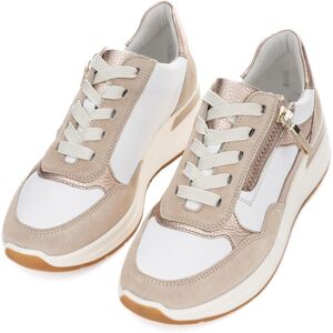 Keilsneaker ARA "GARDA", Damen, Gr. 6 (39), beige (hellbeige, weiß), Glattleder, Veloursleder, kontrastfarbene Details, Schuhe Keilsneaker, Plateausneaker, Keilsneaker mit Wechselfussbett in H-Weite Keilsneaker ARA "GARDA", Damen, Gr. 6 (39), beige (hellbeige, weiß), Glattleder, Veloursleder, kontrastfarbene Details, Schuhe Keilsneaker, Plateausneaker, Keilsneaker mit Wechselfussbett in H-Weite
