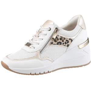 Keilsneaker MARCO TOZZI, Damen, Gr. 37, weiss (weiß, beige), Lederimitat, kontrastfarbene Details, Schuhe Keilsneaker, Freizeitschuh, Halbschuh Schnürschuh mit Aussenreissverschluss Keilsneaker MARCO TOZZI, Damen, Gr. 37, weiss (weiß, beige), Lederimitat, kontrastfarbene Details, Schuhe Keilsneaker, Freizeitschuh, Halbschuh Schnürschuh mit Aussenreissverschluss