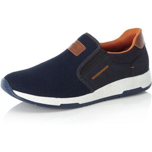 Slip-On Sneaker RIEKER, Herren, Gr. 45, blau, Lederimitat, Textil, Schuhe Slip-On Sneaker, Casual Slipper, Freizeitschuh, Schlupfschuh mit Kontrastnaht Slip-On Sneaker RIEKER, Herren, Gr. 45, blau, Lederimitat, Textil, Schuhe Slip-On Sneaker, Casual Slipper, Freizeitschuh, Schlupfschuh mit Kontrastnaht
