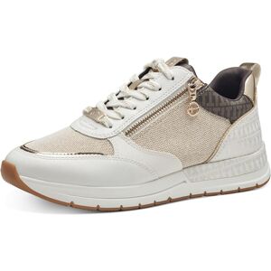 Keilsneaker TAMARIS, Damen, Gr. 36, weiss (ivory kombiniert), Lederimitat, Textil, Schuhe Keilsneaker, Freizeitschuh, Halbschuh, in schmaler Form, vegane Verarbeitung Keilsneaker TAMARIS, Damen, Gr. 36, weiss (ivory kombiniert), Lederimitat, Textil, Schuhe Keilsneaker, Freizeitschuh, Halbschuh, in schmaler Form, vegane Verarbeitung