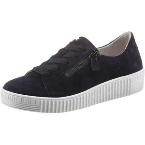Plateausneaker GABOR, Damen, Gr. 38, blau (dunkelblau), Ziegenveloursleder, unifarben, Schuhe Plateausneaker, mit zwei Reissverschlüssen, Freizeitschuh, Halbschuh, Schnürschuh Plateausneaker GABOR, Damen, Gr. 38, blau (dunkelblau), Ziegenveloursleder, unifarben, Schuhe Plateausneaker, mit zwei Reissverschlüssen, Freizeitschuh, Halbschuh, Schnürschuh