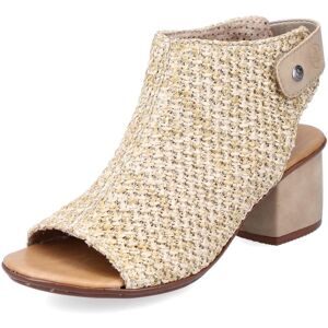 Sandalette RIEKER, Damen, Gr. 41, beige (sand), Textil, Schuhe Sandalette, Sommerschuh, Sandalette, Blockabsatz, in modischer Flecht-Optik Sandalette RIEKER, Damen, Gr. 41, beige (sand), Textil, Schuhe Sandalette, Sommerschuh, Sandalette, Blockabsatz, in modischer Flecht-Optik