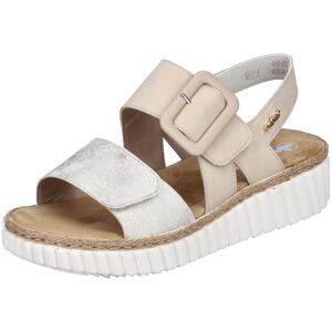 Plateausandale RIEKER, Damen, Gr. 43, beige (hellbeige, sanftes weiß), Lederimitat, Schuhe Plateausandale, Sommerschuh, Sandalette, Keilabsatz, in bequemer Form Plateausandale RIEKER, Damen, Gr. 43, beige (hellbeige, sanftes weiß), Lederimitat, Schuhe Plateausandale, Sommerschuh, Sandalette, Keilabsatz, in bequemer Form