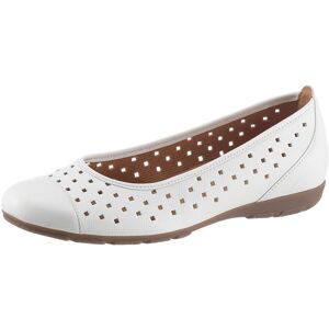 Ballerina GABOR, Damen, Gr. 39, weiss (weiß), Kalbsleder, Schuhe Ballerina, Slipper, Freizeitschuh, Halbschuh mit luftigem Lochmuster Ballerina GABOR, Damen, Gr. 39, weiss (weiß), Kalbsleder, Schuhe Ballerina, Slipper, Freizeitschuh, Halbschuh mit luftigem Lochmuster