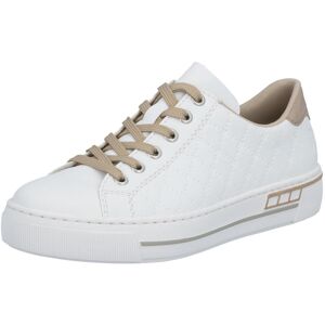 Plateausneaker RIEKER, Damen, Gr. 38, weiss (weiß), Lederimitat, Schuhe Plateausneaker, harmonischen Kontrastdetails, Freizeitschuh, Halbschuh, Schnürschuh Plateausneaker RIEKER, Damen, Gr. 38, weiss (weiß), Lederimitat, Schuhe Plateausneaker, harmonischen Kontrastdetails, Freizeitschuh, Halbschuh, Schnürschuh