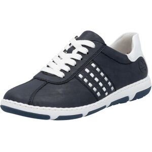Sneaker RIEKER, Damen, Gr. 42, blau (nachtblau, weiß), Lederimitat, Schuhe Sneaker, Halbschuh, Freizeitschuh, Schnürschuh mit gepolstertem Schaftrand Sneaker RIEKER, Damen, Gr. 42, blau (nachtblau, weiß), Lederimitat, Schuhe Sneaker, Halbschuh, Freizeitschuh, Schnürschuh mit gepolstertem Schaftrand