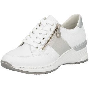 Keilsneaker RIEKER, Damen, Gr. 36, silber (weiß, silberfarben), Lederimitat, Textil, Glitzer, Schuhe Keilsneaker, Schnürschuh, Halbschuh, Sneaker mit loser Einlage, schmale Form Keilsneaker RIEKER, Damen, Gr. 36, silber (weiß, silberfarben), Lederimitat, Textil, Glitzer, Schuhe Keilsneaker, Schnürschuh, Halbschuh, Sneaker mit loser Einlage, schmale Form