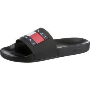 Badepantolette TOMMY JEANS "TOMMY JEANS POOL SLIDE ESS", Herren, Gr. 42, schwarz, Synthetik, Schuhe Badepantolette, Sommerschuh, Poolslides, Schlappen, mit plakativer Logoflag Badepantolette TOMMY JEANS "TOMMY JEANS POOL SLIDE ESS", Herren, Gr. 42, schwarz, Synthetik, Schuhe Badepantolette, Sommerschuh, Poolslides, Schlappen, mit plakativer Logoflag