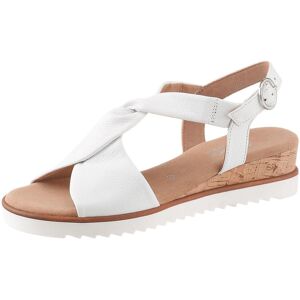 Sandalette GABOR "GENUA", Damen, Gr. 44, weiss (weiß), Kalbsleder, unifarben, Schuhe Sandalette, Keilabsatz, Sommerschuh, Riemchensandale in Komfortweite G (=weit) Sandalette GABOR "GENUA", Damen, Gr. 44, weiss (weiß), Kalbsleder, unifarben, Schuhe Sandalette, Keilabsatz, Sommerschuh, Riemchensandale in Komfortweite G (=weit)