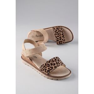 Sandale ANISTON SHOES, Damen, Gr. 38, taupe, leo, Textil, Schuhe Sandale, Sommerschuh, Klettschuh, Keilabsatz - NEUE KOLLEKTION Sandale ANISTON SHOES, Damen, Gr. 38, taupe, leo, Textil, Schuhe Sandale, Sommerschuh, Klettschuh, Keilabsatz - NEUE KOLLEKTION