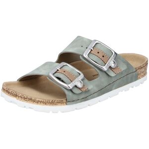 Pantolette RIEKER, Damen, Gr. 39, grün (mint, kombiniert), Lederimitat, Schuhe Pantolette, Sommerschuh, Schlappen mit verstellbaren Schnallen Pantolette RIEKER, Damen, Gr. 39, grün (mint, kombiniert), Lederimitat, Schuhe Pantolette, Sommerschuh, Schlappen mit verstellbaren Schnallen