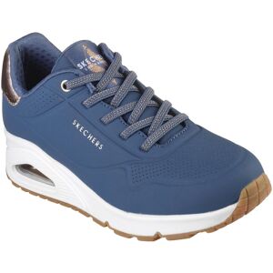 Slip-On Sneaker SKECHERS "UNO SHIMMER AWAY", Damen, Gr. 40, blau (navy, rosègoldfarben), Lederimitat, kontrastfarbene Details, Schuhe Slip-On Sneaker, Slipper, Freizeitschuh, Plateausneaker mit modischem Keilabsatz Slip-On Sneaker SKECHERS "UNO SHIMMER AWAY", Damen, Gr. 40, blau (navy, rosègoldfarben), Lederimitat, kontrastfarbene Details, Schuhe Slip-On Sneaker, Slipper, Freizeitschuh, Plateausneaker mit modischem Keilabsatz