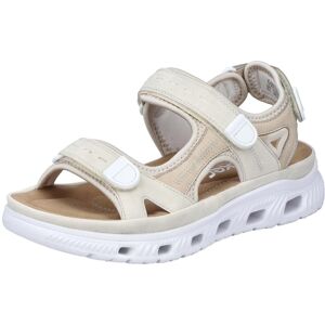 Sandale RIEKER SPORT, Damen, Gr. 38, beige (creme), Lederimitat, Textil, Schuhe Sandale, Sommerschuh, Sandalette, Plateauabsatz, mit Klettriemchen Sandale RIEKER SPORT, Damen, Gr. 38, beige (creme), Lederimitat, Textil, Schuhe Sandale, Sommerschuh, Sandalette, Plateauabsatz, mit Klettriemchen