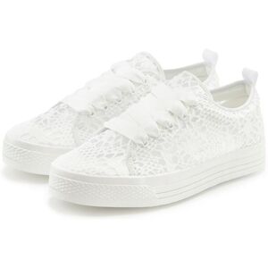 Sneaker LASCANA "Schnürhalbschuhe, Freizeitschuhe", Damen, Gr. 43, weiss (weiß), Obermaterial: 100% Textilmaterial. Decksohle: 100% Textilmaterial. Futter: 100% Textilmaterial. Laufsohle: 100% Synthetik, unifarben, Basic, Schuhe Sneaker, mit leichter Plat Sneaker LASCANA "Schnürhalbschuhe, Freizeitschuhe", Damen, Gr. 43, weiss (weiß), Obermaterial: 100% Textilmaterial. Decksohle: 100% Textilmaterial. Futter: 100% Textilmaterial. Laufsohle: 100% Synthetik, unifarben, Basic, Schuhe Sneaker, mit leichter Plat