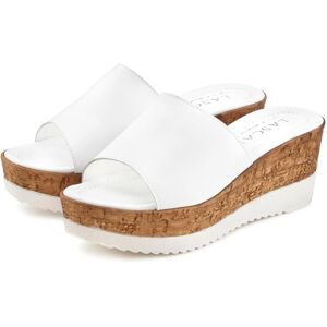 Pantolette LASCANA "Sommerschuh, offener Schuh, Mule, Sandalette", Damen, Gr. 38, weiss (weiß), Obermaterial: 100% Ziegenleder. Decksohle: 100% Ziegenleder. Futter: 100% Synthetik. Laufsohle: 100% Synthetik, mehrfarbig, metallic, Schuhe Pantolette, aus Le Pantolette LASCANA "Sommerschuh, offener Schuh, Mule, Sandalette", Damen, Gr. 38, weiss (weiß), Obermaterial: 100% Ziegenleder. Decksohle: 100% Ziegenleder. Futter: 100% Synthetik. Laufsohle: 100% Synthetik, mehrfarbig, metallic, Schuhe Pantolette, aus Le