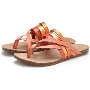 Zehentrenner LASCANA "Sommerschuh, offener Schuh, Pantolette, Sandale", Damen, Gr. 38, orange, Obermaterial: 100% Rindsleder. Decksohle: 100% Rindsleder. Laufsohle: 100% Synthetik, metallic, Basic, Schuhe Zehentrenner, aus Leder mit Korkfussbett Zehentrenner LASCANA "Sommerschuh, offener Schuh, Pantolette, Sandale", Damen, Gr. 38, orange, Obermaterial: 100% Rindsleder. Decksohle: 100% Rindsleder. Laufsohle: 100% Synthetik, metallic, Basic, Schuhe Zehentrenner, aus Leder mit Korkfussbett