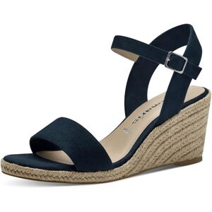 Keilsandalette TAMARIS, Damen, Gr. 36, blau (dunkelblau), Textil, Veloursleder, unifarben, Schuhe Keilsandalette, Sommerschuh, Riemchensandale, mit verstellbarem Riemchen Keilsandalette TAMARIS, Damen, Gr. 36, blau (dunkelblau), Textil, Veloursleder, unifarben, Schuhe Keilsandalette, Sommerschuh, Riemchensandale, mit verstellbarem Riemchen