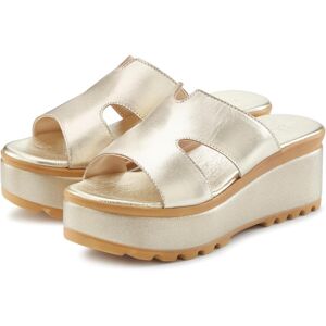 Pantolette LASCANA "Sandale, Sommerschuh, Mule, offener Schuh", Damen, Gr. 39, goldfarben, Obermaterial: 100% Schafsleder. Decksohle: 100% Lederimitat. Futter: 100% Synthetik. Laufsohle: 100% Synthetik, metallic, unifarben, Basic, Schuhe Pantolette, NEU a Pantolette LASCANA "Sandale, Sommerschuh, Mule, offener Schuh", Damen, Gr. 39, goldfarben, Obermaterial: 100% Schafsleder. Decksohle: 100% Lederimitat. Futter: 100% Synthetik. Laufsohle: 100% Synthetik, metallic, unifarben, Basic, Schuhe Pantolette, NEU a