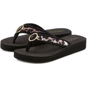 Badezehentrenner LASCANA "Sandale, Badeschuh, Pantolette, Badelatsche, Flip Flop, Sommerschuh", Damen, Gr. 40, braun (schwarz, leo), Obermaterial: 100% Textilmaterial. Decksohle: 100% Synthetik. Futter: 100% Textilmaterial. Laufsohle: 100% Synthetik, gemu Badezehentrenner LASCANA "Sandale, Badeschuh, Pantolette, Badelatsche, Flip Flop, Sommerschuh", Damen, Gr. 40, braun (schwarz, leo), Obermaterial: 100% Textilmaterial. Decksohle: 100% Synthetik. Futter: 100% Textilmaterial. Laufsohle: 100% Synthetik, gemu