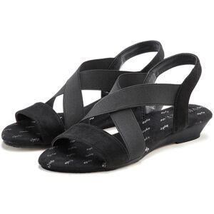 Sandalette VIVANCE "Sommerschuh, offener Schuh, Sandale", Damen, Gr. 38, schwarz, Obermaterial: 100% Elasthan. Decksohle: 100% Textilmaterial. Futter: 100% Textilmaterial. Laufsohle: 100% Synthetik, unifarben, Schuhe Sandalette, mit elastischen Riemchen u Sandalette VIVANCE "Sommerschuh, offener Schuh, Sandale", Damen, Gr. 38, schwarz, Obermaterial: 100% Elasthan. Decksohle: 100% Textilmaterial. Futter: 100% Textilmaterial. Laufsohle: 100% Synthetik, unifarben, Schuhe Sandalette, mit elastischen Riemchen u