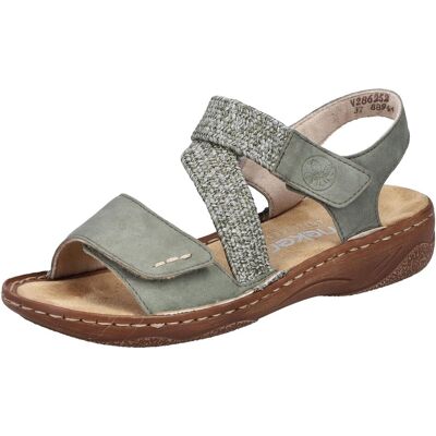 Sandale RIEKER, Damen, Gr. 42, grün (schilfgrün), Bast, Nubuklederimitat, Schuhe Sandale, Sommerschuh, Riemchensandale, Sandalette mit Klettverschlüsse Sandale RIEKER, Damen, Gr. 42, grün (schilfgrün), Bast, Nubuklederimitat, Schuhe Sandale, Sommerschuh, Riemchensandale, Sandalette mit Klettverschlüsse