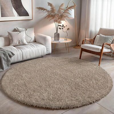 Hochflor-Teppich GOODPRODUCT "Banji", beige, B:100cm H:37mm L:100cm Ø:100cm, Polypropylen (PP), Teppiche, Hochflor-Teppich, Uni Farben, weich und flauschig, auch als rechteckig erhältlich Hochflor-Teppich GOODPRODUCT "Banji", beige, B:100cm H:37mm L:100cm Ø:100cm, Polypropylen (PP), Teppiche, Hochflor-Teppich, Uni Farben, weich und flauschig, auch als rechteckig erhältlich