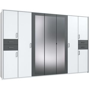 Drehtürenschrank WIMEX "Vegas", schwarz (weiß, graphit, griffe schwarz), B:316cm H:210cm T:58cm, Holzwerkstoff, Schränke, Drehtürenschrank, inklusive Passepartout-Rahmen, mit Spiegeltüren und Schubladen Drehtürenschrank WIMEX "Vegas", schwarz (weiß, graphit, griffe schwarz), B:316cm H:210cm T:58cm, Holzwerkstoff, Schränke, Drehtürenschrank, inklusive Passepartout-Rahmen, mit Spiegeltüren und Schubladen
