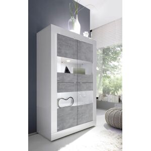 Vitrine HOME AFFAIRE "Basic Höhe 162 cm, Standvitrine mit 4 Türen - Metallgriffe", weiss (weiß hochglanz lack, beton, optik), B:102cm H:162cm T:43cm, Schränke, Vitrine, Stauraumvitrine in moderner Rahmenoptik, Hochschrank, Anrichte Vitrine HOME AFFAIRE "Basic Höhe 162 cm, Standvitrine mit 4 Türen - Metallgriffe", weiss (weiß hochglanz lack, beton, optik), B:102cm H:162cm T:43cm, Schränke, Vitrine, Stauraumvitrine in moderner Rahmenoptik, Hochschrank, Anrichte
