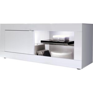 Lowboard HOME AFFAIRE "Basic Breite 140 cm, TV-Board 1 Tür, 2 offene Fächer (Glasboden)", weiss (weiß hochglanz lack), B:140cm H:56cm T:43cm, Sideboards, Lowboard, TV-Kommode, Metallgriff, moderne Rahmenoptik, Farbauswahl Lowboard HOME AFFAIRE "Basic Breite 140 cm, TV-Board 1 Tür, 2 offene Fächer (Glasboden)", weiss (weiß hochglanz lack), B:140cm H:56cm T:43cm, Sideboards, Lowboard, TV-Kommode, Metallgriff, moderne Rahmenoptik, Farbauswahl