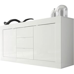 Sideboard HOME AFFAIRE "Basic", weiss (weiß hochglanz lack), B:160cm H:86cm T:43cm, Sideboards, Sideboard, Breite 160 cm, 2 Türen 3 Schubkästen Sideboard HOME AFFAIRE "Basic", weiss (weiß hochglanz lack), B:160cm H:86cm T:43cm, Sideboards, Sideboard, Breite 160 cm, 2 Türen 3 Schubkästen