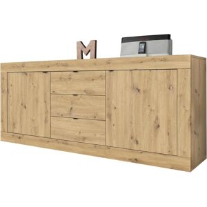 Sideboard HOME AFFAIRE "Basic Breite 210 cm, Kommode 2 Türen, 3 Schubkästen, Anrichte", braun (artisan eichefarben), B:210cm H:86cm T:43cm, Sideboards, Sideboard, Metallgriff, moderne Rahmenoptik, viel Stauraum, Farbauswahl Sideboard HOME AFFAIRE "Basic Breite 210 cm, Kommode 2 Türen, 3 Schubkästen, Anrichte", braun (artisan eichefarben), B:210cm H:86cm T:43cm, Sideboards, Sideboard, Metallgriff, moderne Rahmenoptik, viel Stauraum, Farbauswahl