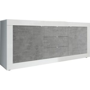Sideboard HOME AFFAIRE "Basic Breite 210 cm, Kommode 2 Türen, 3 Schubkästen, Anrichte", weiss (weiß hochglanz lack, beton, optik), B:210cm H:86cm T:43cm, Sideboards, Sideboard, Metallgriff, moderne Rahmenoptik, viel Stauraum, Farbauswahl Sideboard HOME AFFAIRE "Basic Breite 210 cm, Kommode 2 Türen, 3 Schubkästen, Anrichte", weiss (weiß hochglanz lack, beton, optik), B:210cm H:86cm T:43cm, Sideboards, Sideboard, Metallgriff, moderne Rahmenoptik, viel Stauraum, Farbauswahl